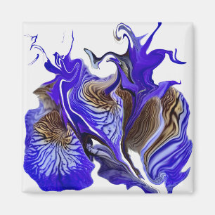 Lila Iris Blume Wirbel Magnet