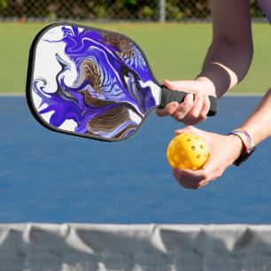 Lila Iris Blume Wirbel Pickleball Schläger