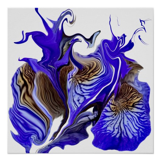 Lila Iris Blume Wirbel Poster (Vorderseite)