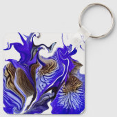 Lila Iris Blume Wirbel Schlüsselanhänger (Rückseite)