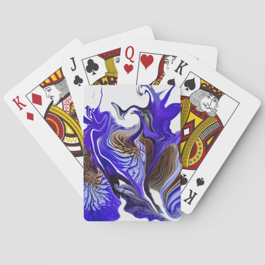 Lila Iris Blume Wirbel Spielkarten (Rückseite)