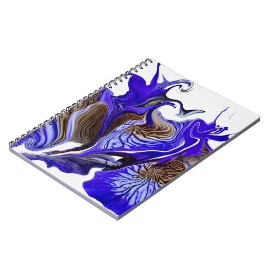 Lila Iris Blume Wirbel Spiral Notizblock (Linke Seite)