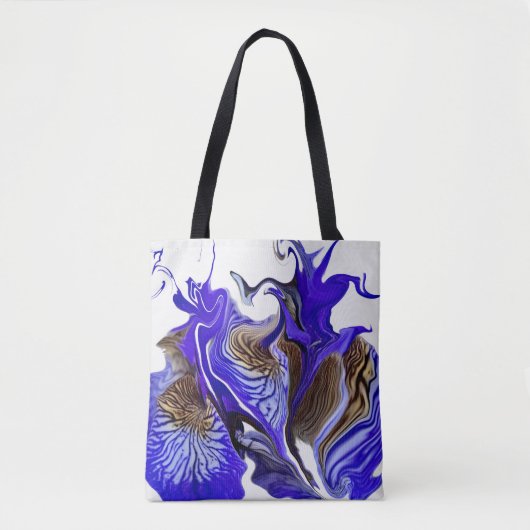 Lila Iris Blume Wirbel Tasche (Vorderseite)