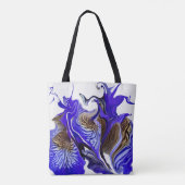 Lila Iris Blume Wirbel Tasche (Rückseite)