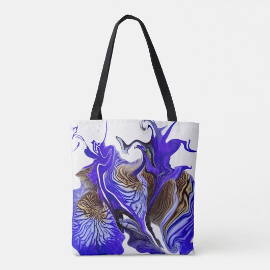 Lila Iris Blume Wirbel Tasche (Rückseite)