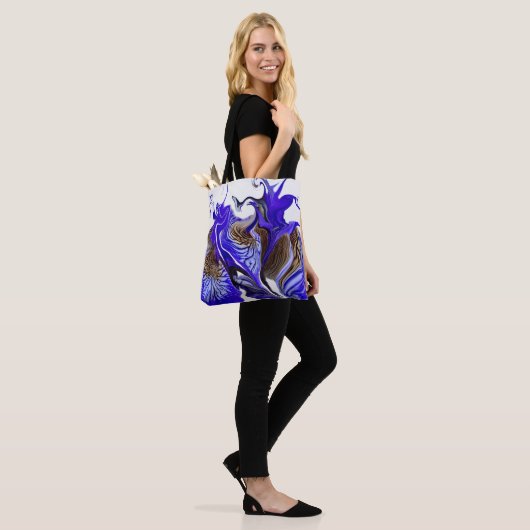 Lila Iris Blume Wirbel Tasche (Am Model)