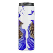 Lila Iris Blume Wirbel Thermosbecher (Rückseite)