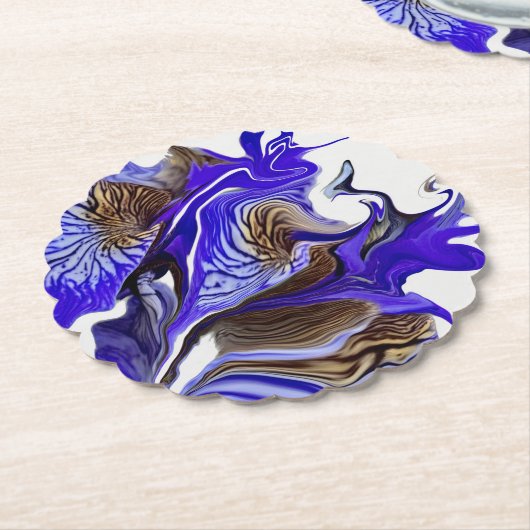 Lila Iris Blume Wirbel Untersetzer (angewinkelt)