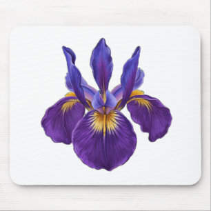 Lila Iris-Blumen-Aquarell-Botanik-Blumenkunst Mousepad