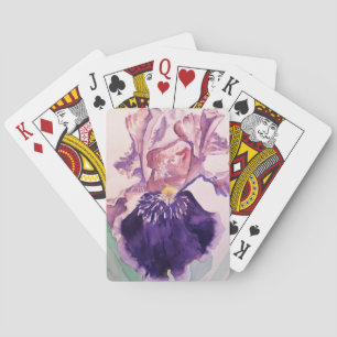 Lila-Iris-Blumen-Aquarell-Kartenspiel-Set Spielkarten