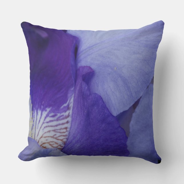 Lila Iris-Blumen-Fotothrow-Kissen Kissen (Vorderseite)
