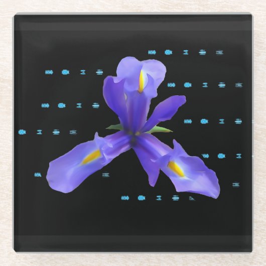 Lila Iris-Blumen-Glas-Untersetzer Glasuntersetzer (Vorderseite)