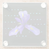 Lila Iris-Blumen-Glas-Untersetzer Glasuntersetzer (Rückseite)
