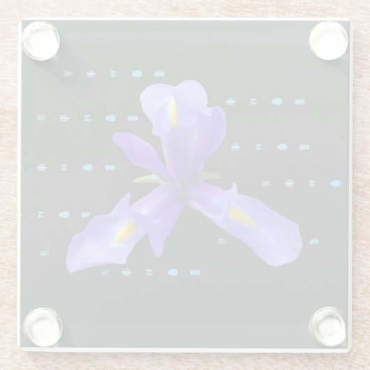 Lila Iris-Blumen-Glas-Untersetzer Glasuntersetzer (Rückseite)