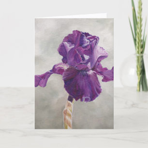 Lila Iris-Blumen-Kunst-Grußkarte Dankeskarte
