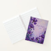 Lila Iris Blumen-Spiralblock Botanisch Notizblock (Innenseite)
