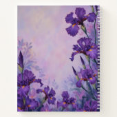 Lila Iris Blumen-Spiralblock Botanisch Notizblock (Rückseite)