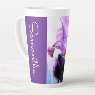 Lila Iris Blumen Wasserfarbe Frauen Schwertlilien  Milchtasse