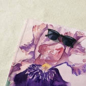 Lila Iris Blumen Watercolor Strandtuch (Beispiel)