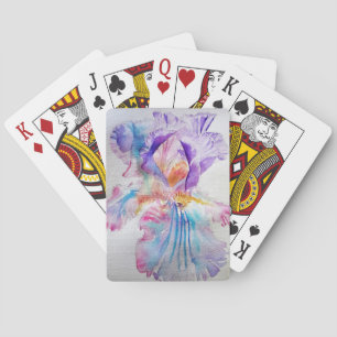 Lila Iris-Blumenkunst-Blumen-Spielkarten-Set Spielkarten