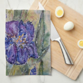 Lila Iris-Blumenkunst-Küchen-Tuch-Set Handtuch (Viertel Falte)