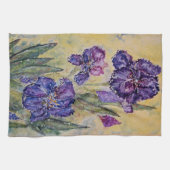 Lila Iris-Blumenkunst-Küchen-Tuch-Set Handtuch (Horizontal)