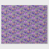 Lila Iris-Blumenmuster Geschenkpapier (Flach)
