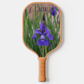 Lila Iris Botanical Floral Fotografisch Pickleball Schläger (Vorderseite)