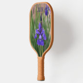 Lila Iris Botanical Floral Fotografisch Pickleball Schläger (Links)