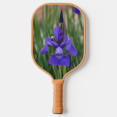 Lila Iris Botanical Floral Fotografisch Pickleball Schläger (Rückseite)