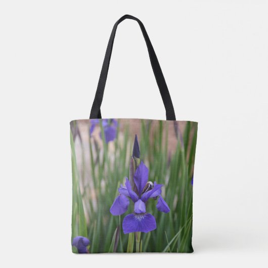Lila Iris botanisch fotografisch Tasche (Rückseite)