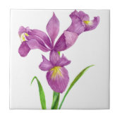 Lila Iris Botanische Blumenart Fliese (Vorderseite)