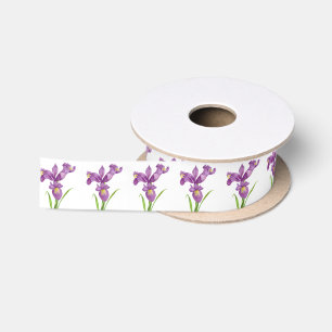 Lila Iris Botanische Blumenart Satinband