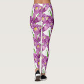 Lila Iris Botanische Blumenkunst Leggings (Rückseite)