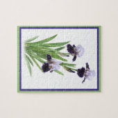 Lila Iris Botanische Kunst Puzzle (Horizontal)