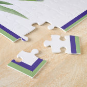 Lila Iris Botanische Kunst Puzzle (Seite)