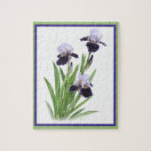 Lila Iris Botanische Kunst Puzzle (Vertikal)
