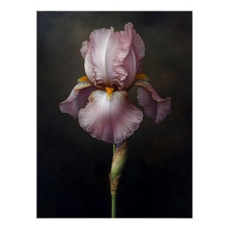 Lila Iris botanische Malerei Poster