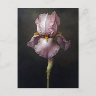 Lila Iris botanische Malerei Postkarte