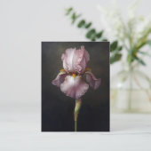 Lila Iris botanische Malerei Postkarte (Stehend Vorderseite)
