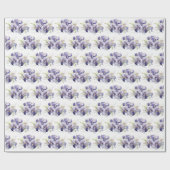 Lila Iris Bouquet auf Weiß Geschenkpapier (Flach)