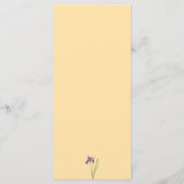 Lila Iris & Butter-Gelbe Wasserfarbenhochzeit Menükarte (Rückseite)