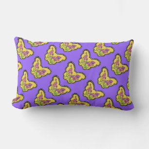 Lila Iris Butterfly-Kissen Lendenkissen