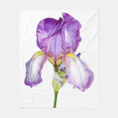 Lila Iris Chic Floral Fleece Blanket (Vorderseite)