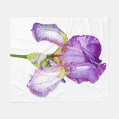 Lila Iris Chic Floral Fleece Blanket (Vorderseite (Horizontal))