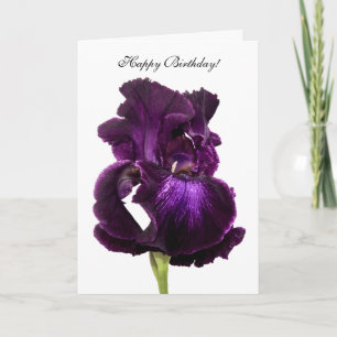 Lila Iris Custom Happy Geburtstagsgrüßen Karte