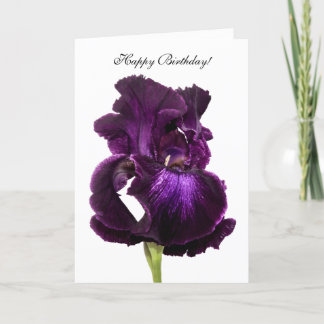 Lila Iris Custom Happy Geburtstagsgrüßen Karte