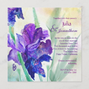 Lila Iris Custom Wedding Einladung