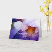 Lila Iris-Denken Karte (Gelbe Blume)