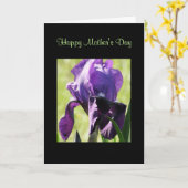 Lila Iris der Mutter Tages Karte (Gelbe Blume)